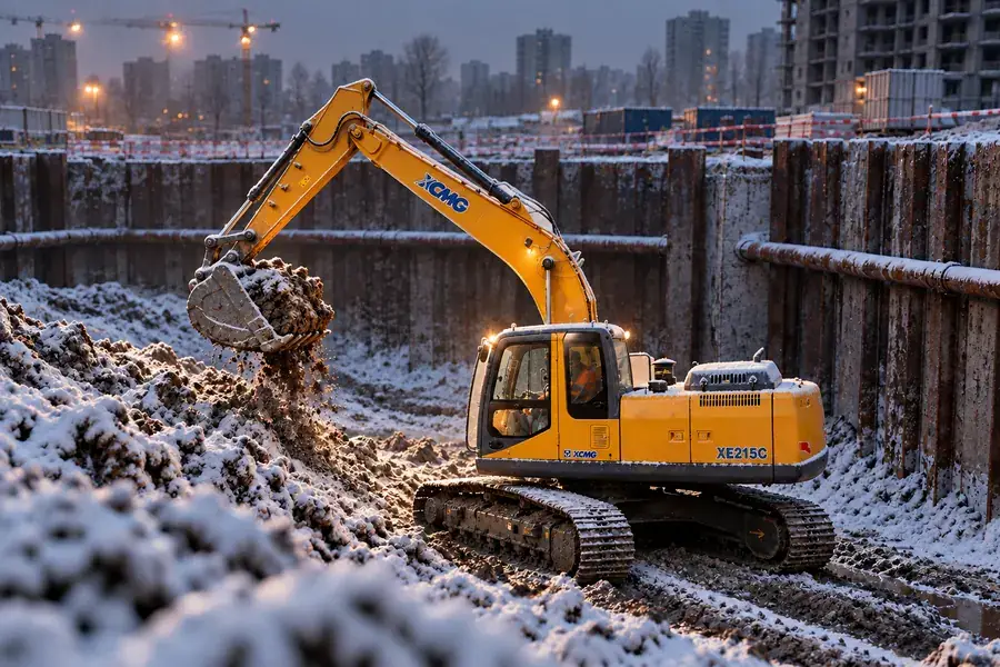 Экскаватор XE180DN на котлован жилого комплекса